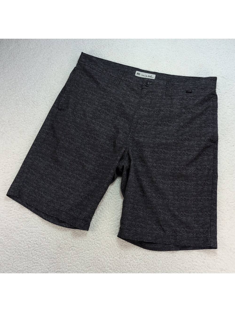 TravisMathew Men’s Golf Shorts Size 36 Gray Heather Stretch Performance 10"